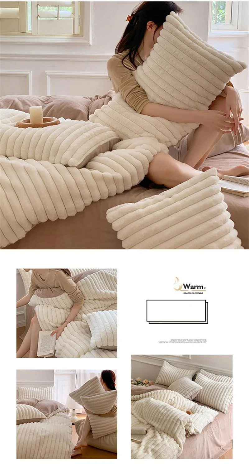 High-end Thicken Plush Bedding Set for Winter Autumn Warm -  - #tag1#