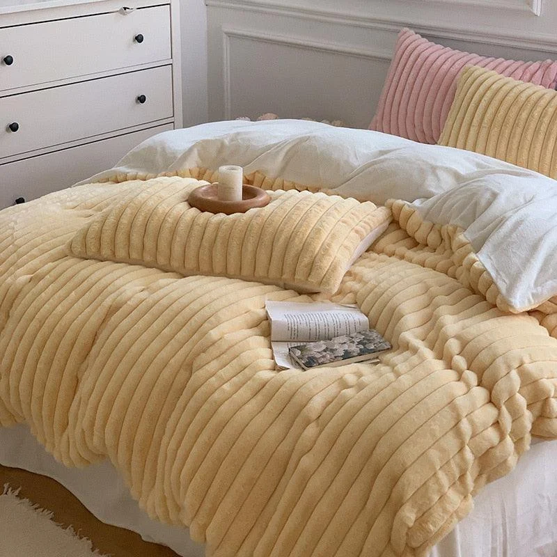High-end Thicken Plush Bedding Set for Winter Autumn Warm -  - #tag1#