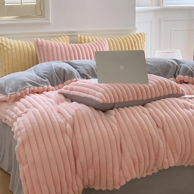 High-end Thicken Plush Bedding Set for Winter Autumn Warm -  - #tag1#