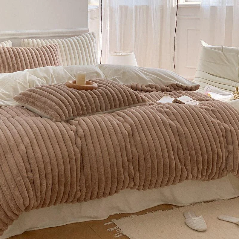 High-end Thicken Plush Bedding Set for Winter Autumn Warm -  - #tag1#
