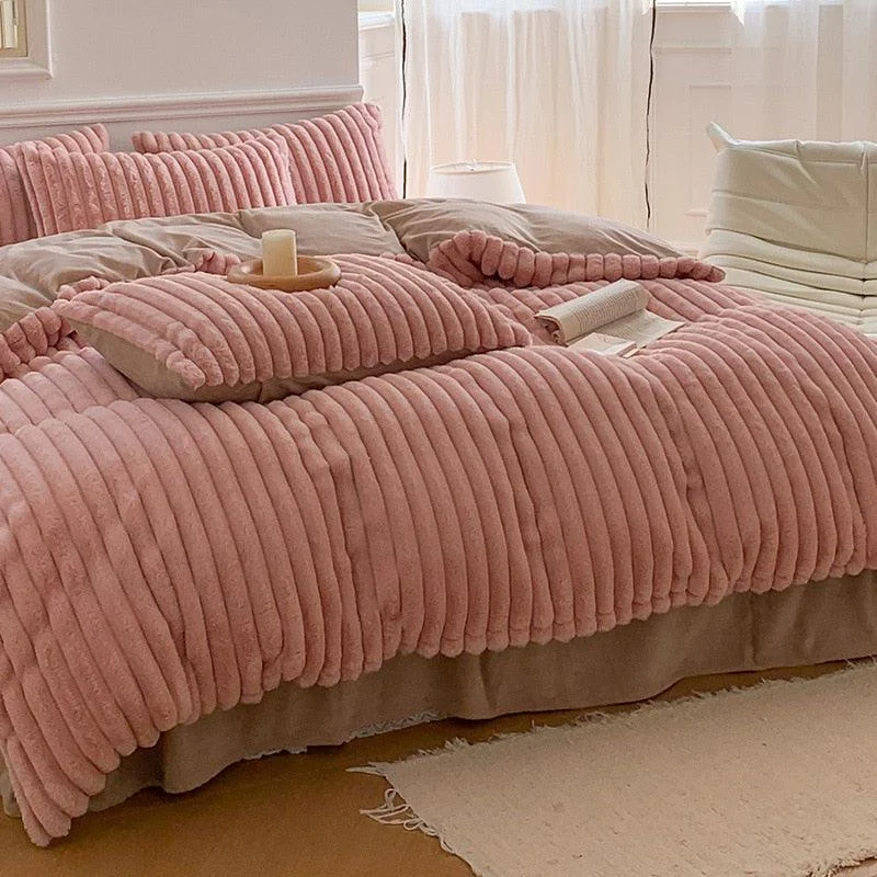 High-end Thicken Plush Bedding Set for Winter Autumn Warm -  - #tag1#