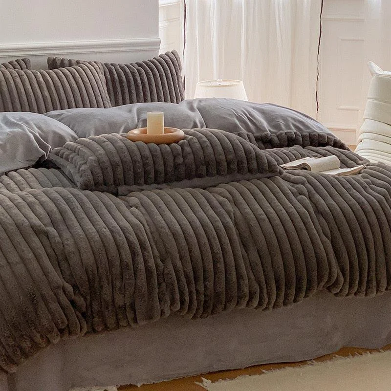 High-end Thicken Plush Bedding Set for Winter Autumn Warm -  - #tag1#