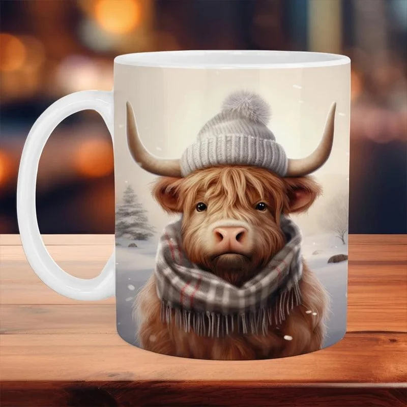 Highland Cow Ceramic Coffee Mug -  - #tag1#