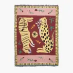 Hippie Wild Leopard Tiger Blanket tag1