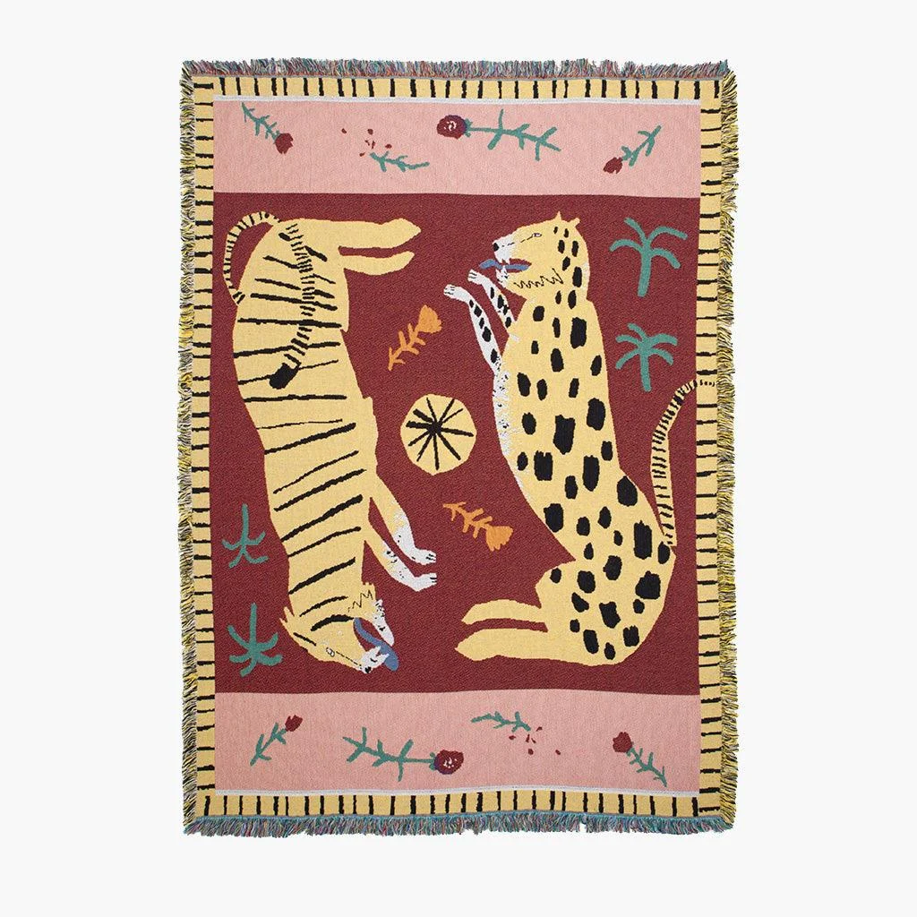 Hippie Wild Leopard & Tiger Blanket -  - #tag1#