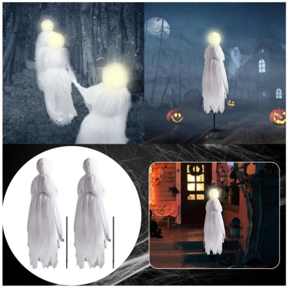 Holding Hands Ghost for Halloween Decoration - Creepy Doll Decoration Garden Stakes -  - #tag1#