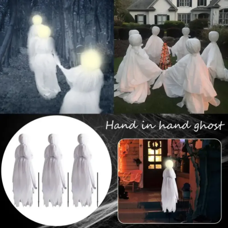 Holding Hands Ghost for Halloween Decoration Creepy Doll Decoration Garden Stakes tag1