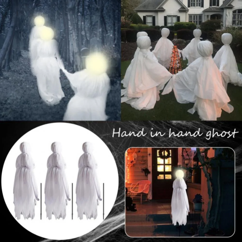 Holding Hands Ghost for Halloween Decoration - Creepy Doll Decoration Garden Stakes -  - #tag1#