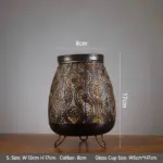 Hollow Carved Lantern Candle Holder Rustic Elegance