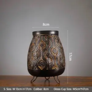 Hollow Carved Lantern Candle Holder - Rustic Elegance