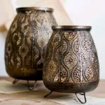 Hollow Carved Lantern Candle Holder Rustic Elegance