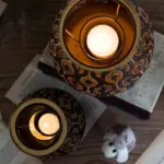 Hollow Carved Lantern Candle Holder Rustic Elegance