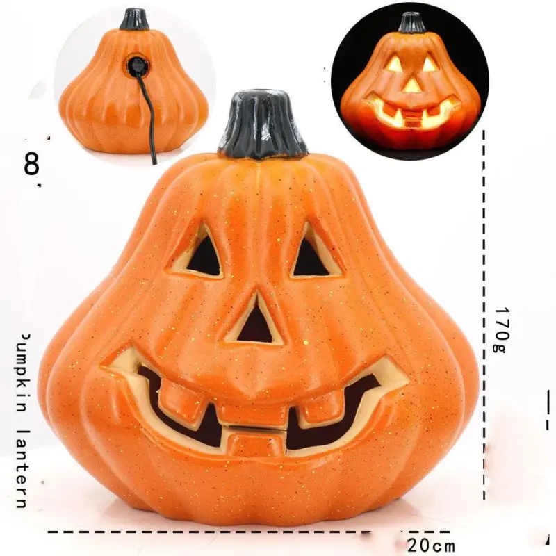 Hollow Plug in Pumpkin Piles Placed Outdoors In The Park tag1