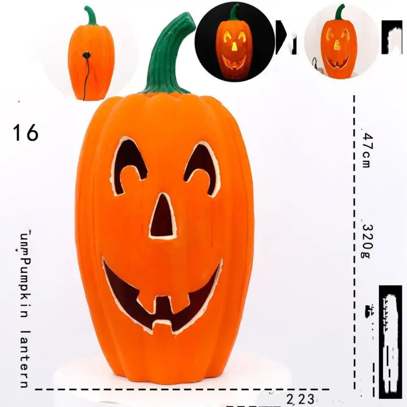 Hollow Plug in Pumpkin Piles Placed Outdoors In The Park tag1