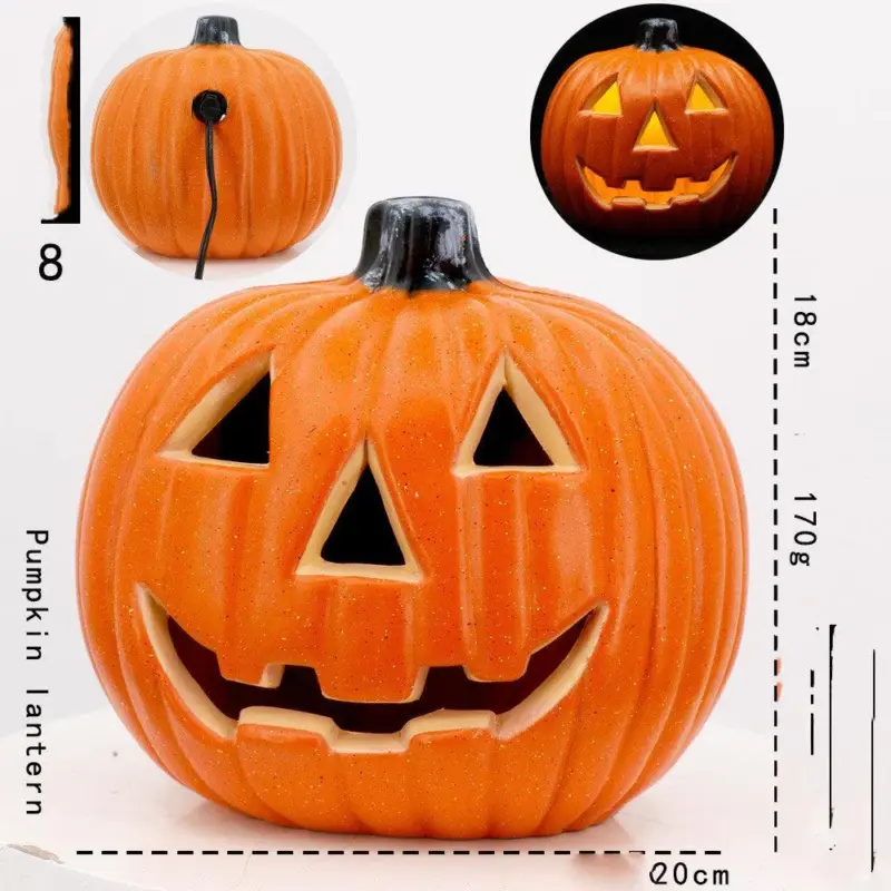 Hollow Plug in Pumpkin Piles Placed Outdoors In The Park tag1
