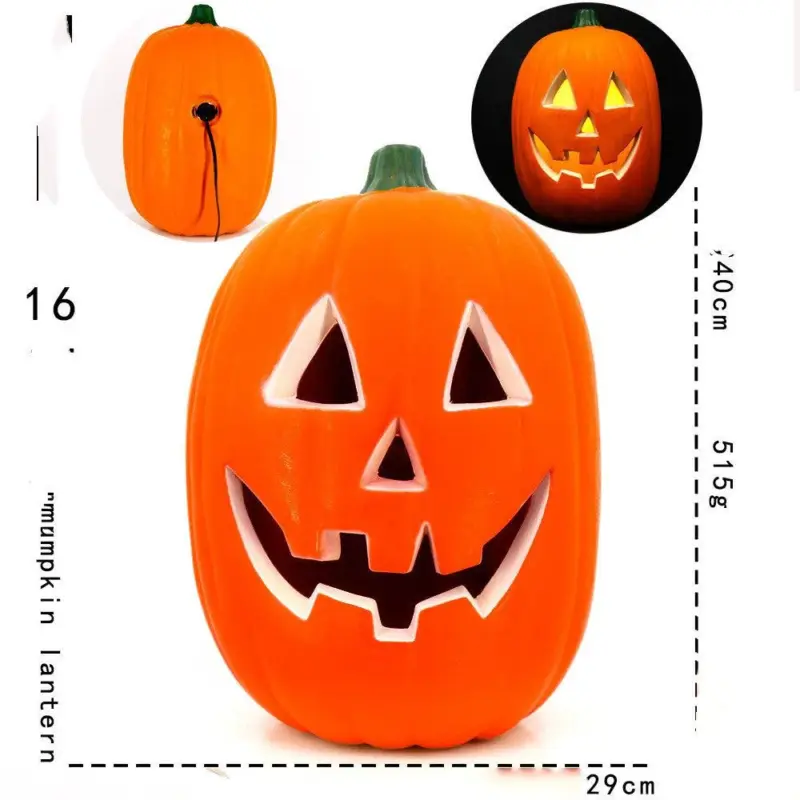 Hollow Plug in Pumpkin Piles Placed Outdoors In The Park tag1