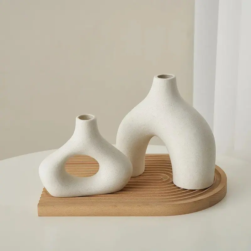 Hollow ceramic vase set