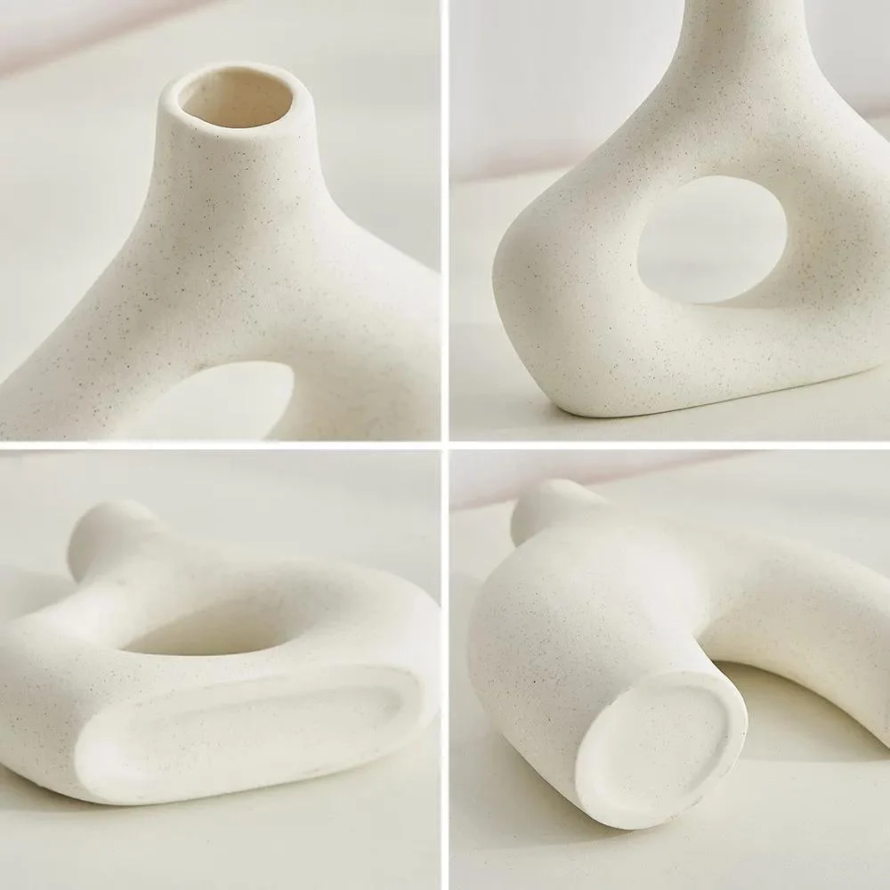 Hollow ceramic vase set -