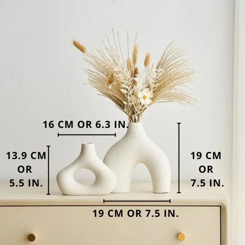 Hollow ceramic vase set