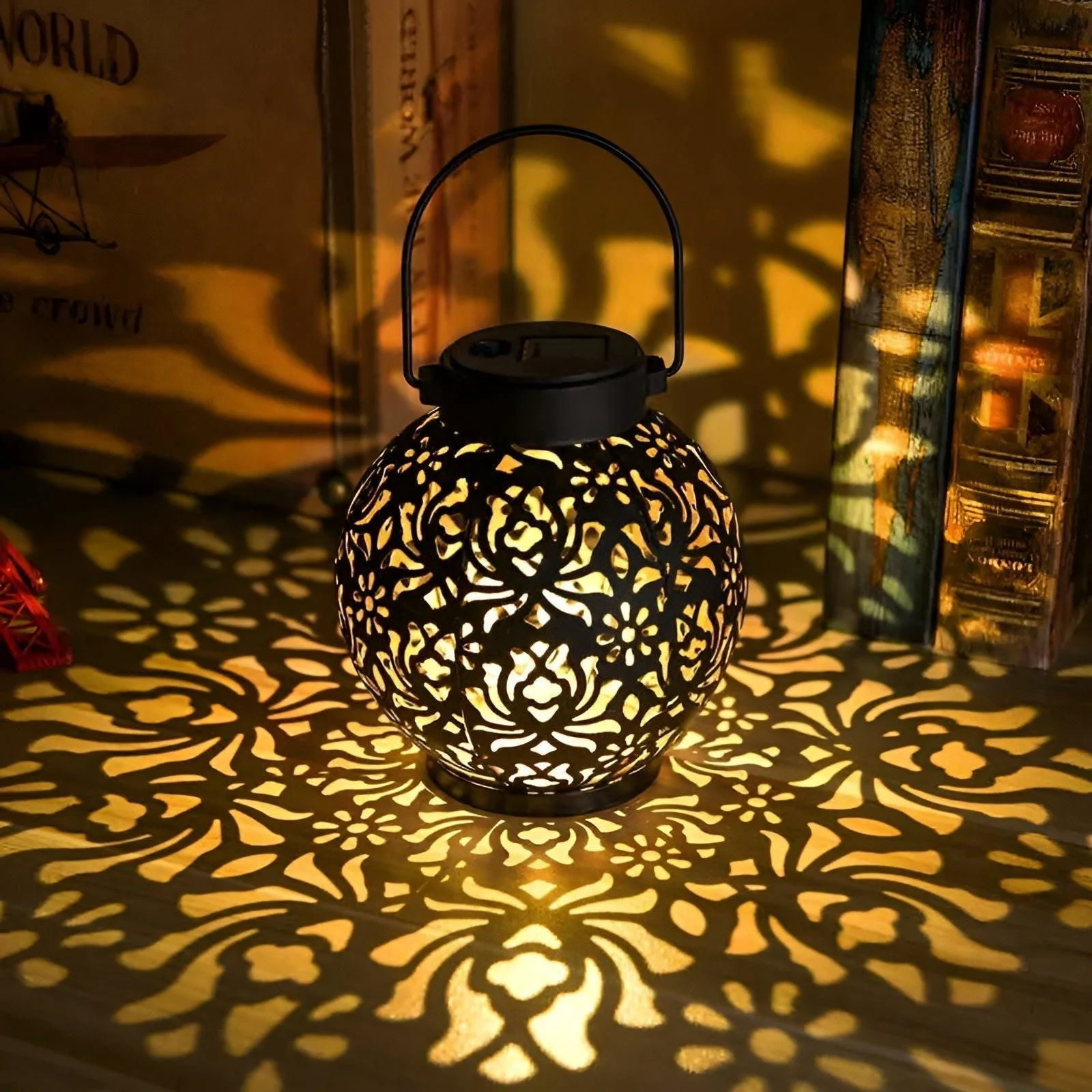 Hollow elegance - Waterproof LED solar garden pendant lamp -  - #tag1#