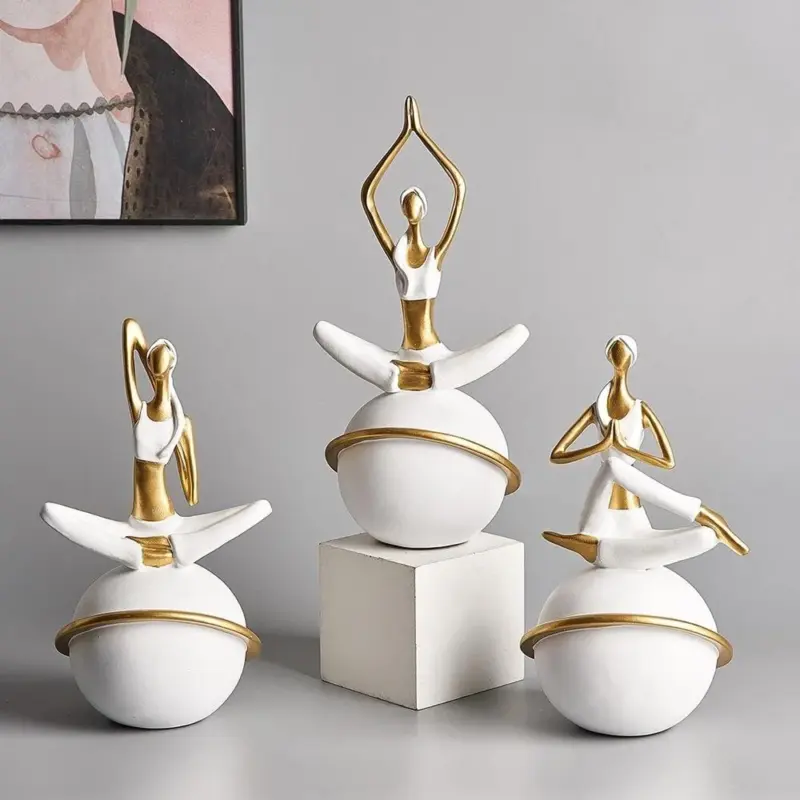 Home Decoration Abstract Art Resin girl Yoga Poses Figurine Yoga Lady Figure Statue Studio Decor Ornament 4fa3cb5b e50b 4eed 9823 2c2efc629361