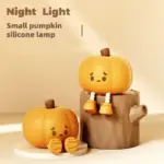 Home Decor Halloween Pumpkin Night Light Cute Soft Silicone Lamp Touch Dimmable Rechargeable Bedside Decor Light Kids Gifts Halloween Decorations tag1