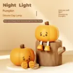 Home Decor Halloween Pumpkin Night Light Cute Soft Silicone Lamp Touch Dimmable Rechargeable Bedside Decor Light Kids Gifts Halloween Decorations tag1
