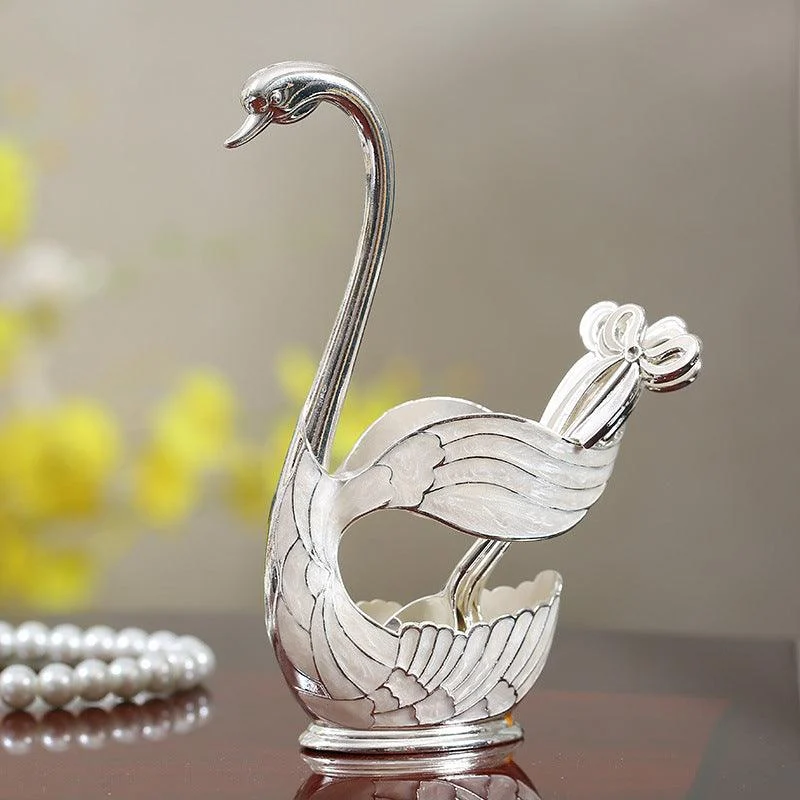Home Decoration Swan Dessert Spoon/Fork Tableware Set -  - #tag1#