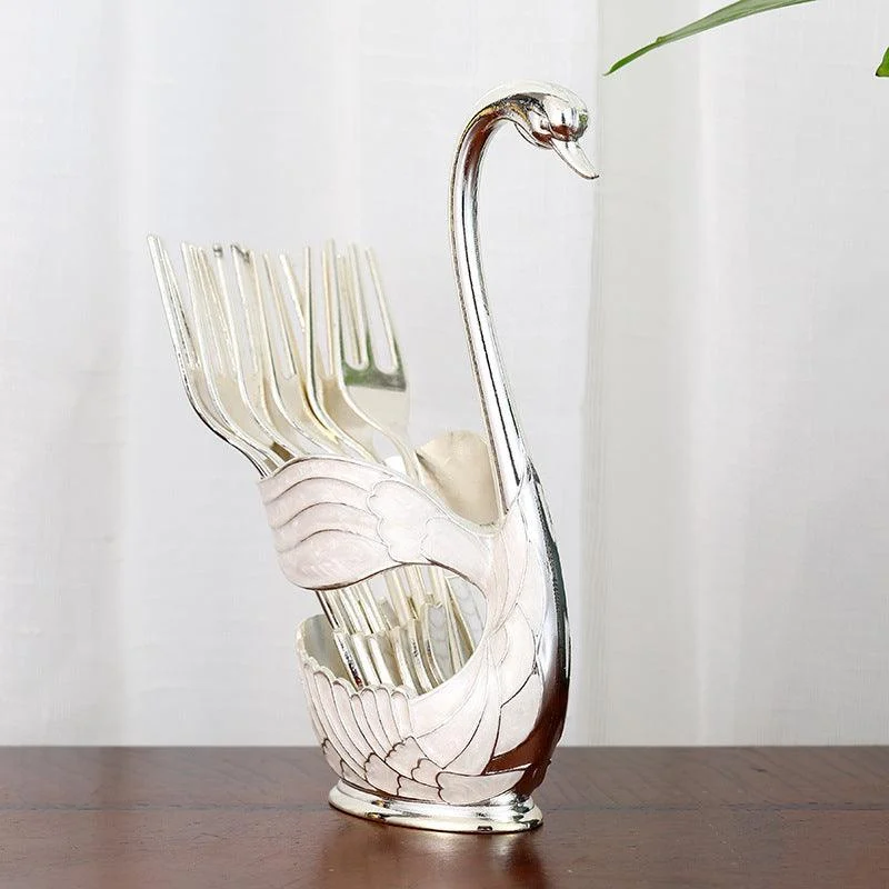 Home Decoration Swan Dessert Spoon/Fork Tableware Set -  - #tag1#