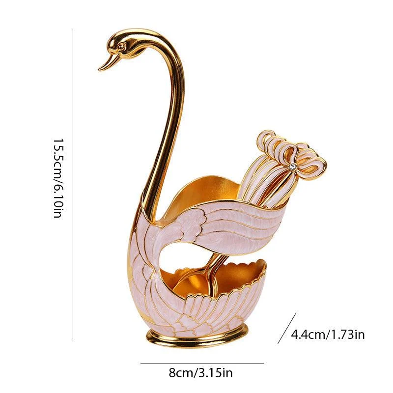 Home Decoration Swan Dessert Spoon/Fork Tableware Set -  - #tag1#