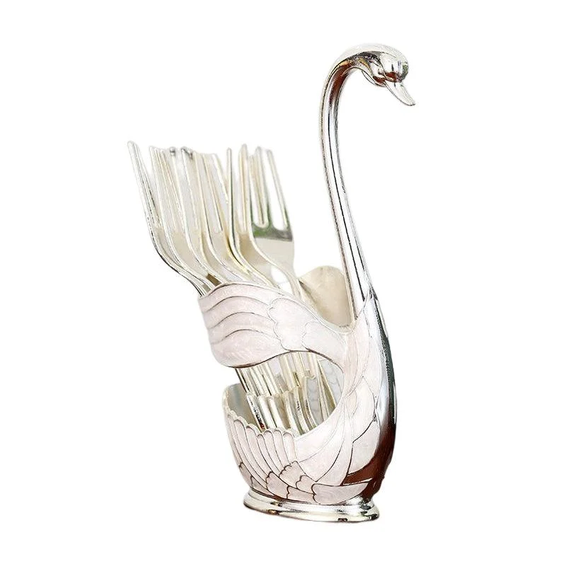 Home Decoration Swan Dessert Spoon/Fork Tableware Set -  - #tag1#