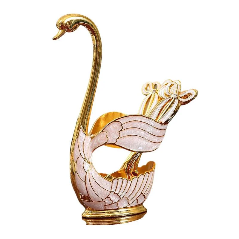 Home Decoration Swan Dessert Spoon/Fork Tableware Set -  - #tag1#