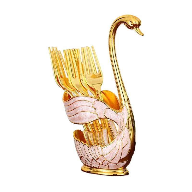 Home Decoration Swan Dessert Spoon/Fork Tableware Set -  - #tag1#