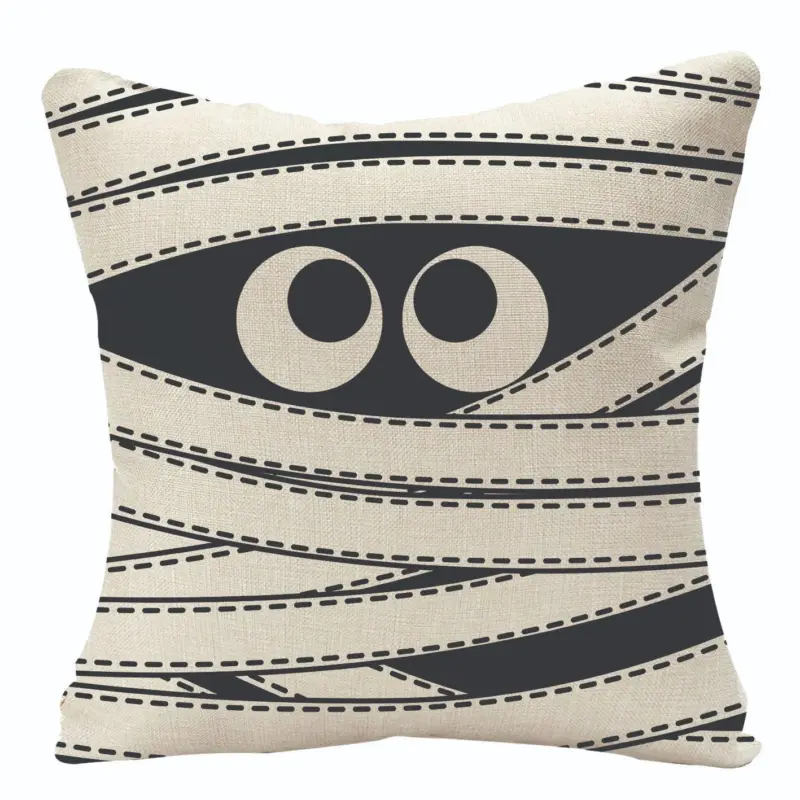 Home Fashion Halloween Linen Print Pillowcase tag1