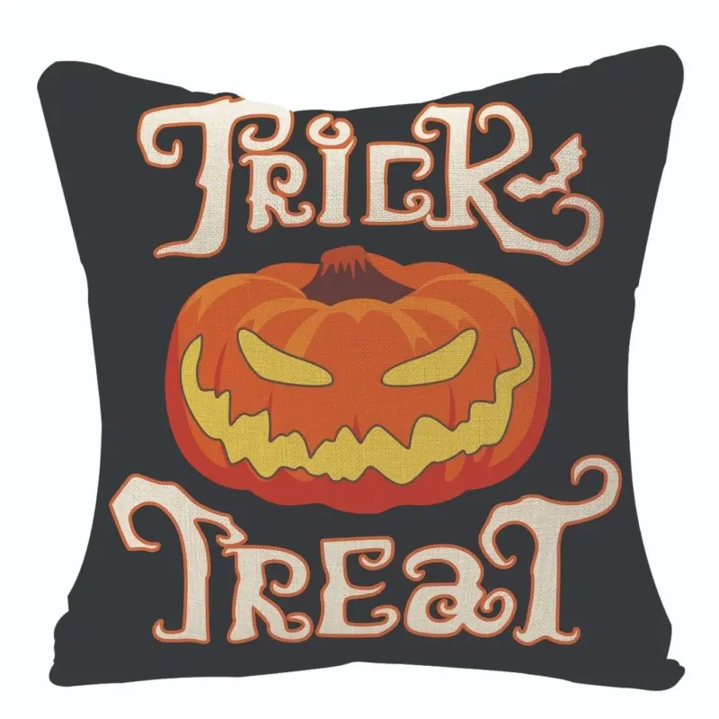 Home Fashion Halloween Linen Print Pillowcase tag1