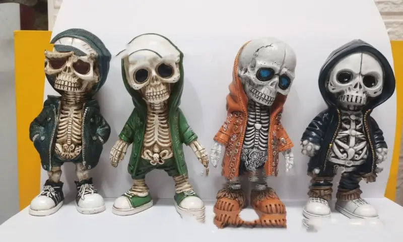 Home Fashion Halloween Skull Doll Resin Decorations tag1