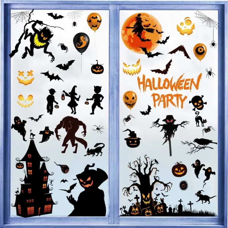 Home Fashion Printing Halloween Static Window Sticker tag1