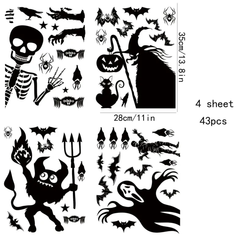 Home Fashion Printing Halloween Static Window Sticker tag1