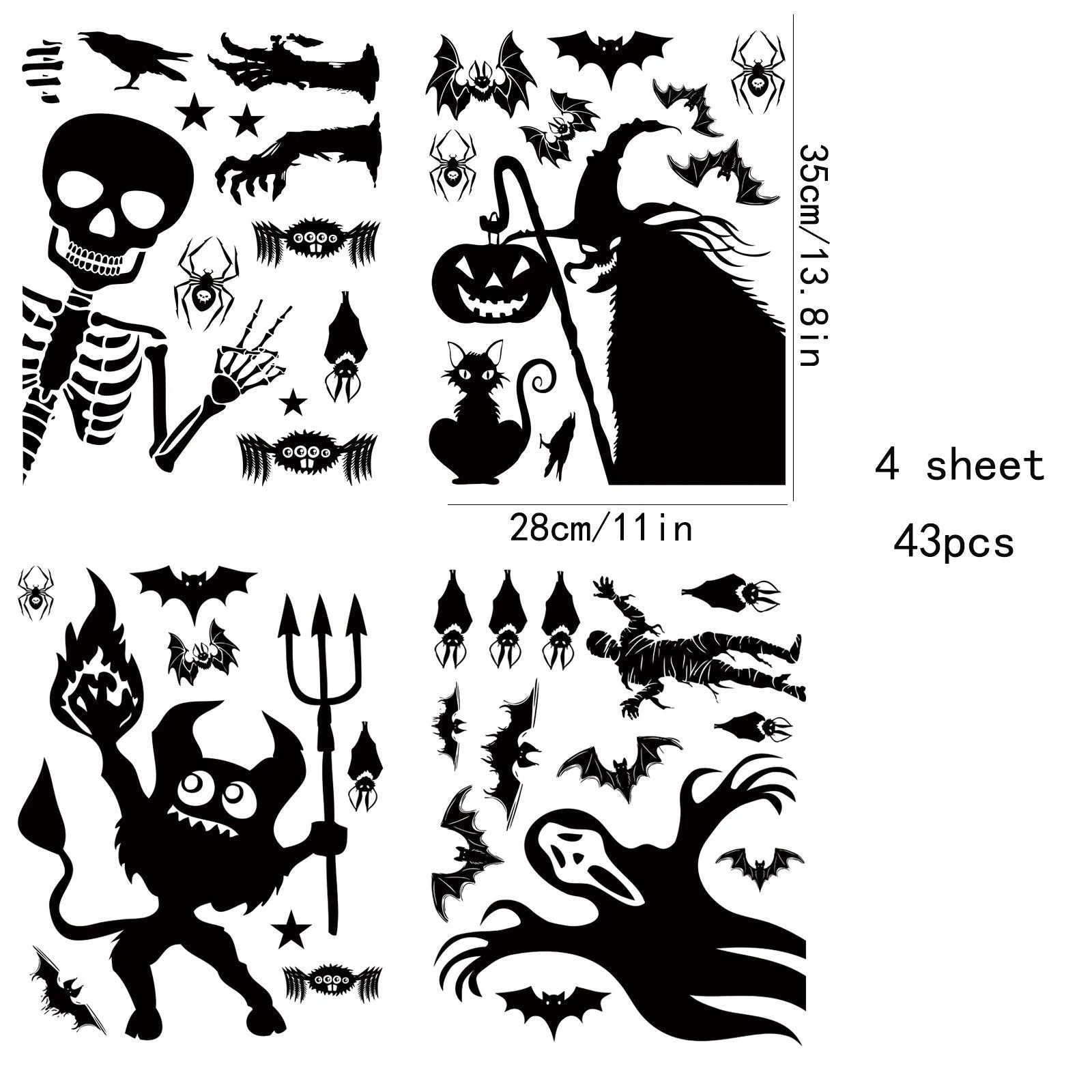 Home Fashion Printing Halloween Static Window Sticker -  - #tag1#