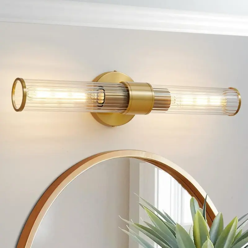 Homeko Bulb Fluted Glass Wall Vanity Sconce