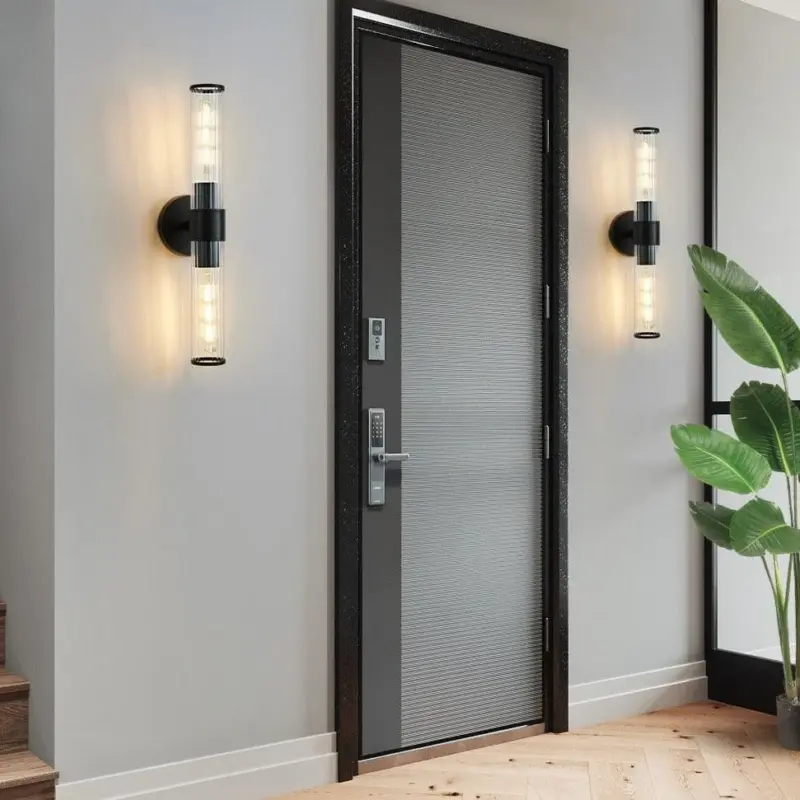 Homeko Bulb Fluted Glass Wall Vanity Sconce