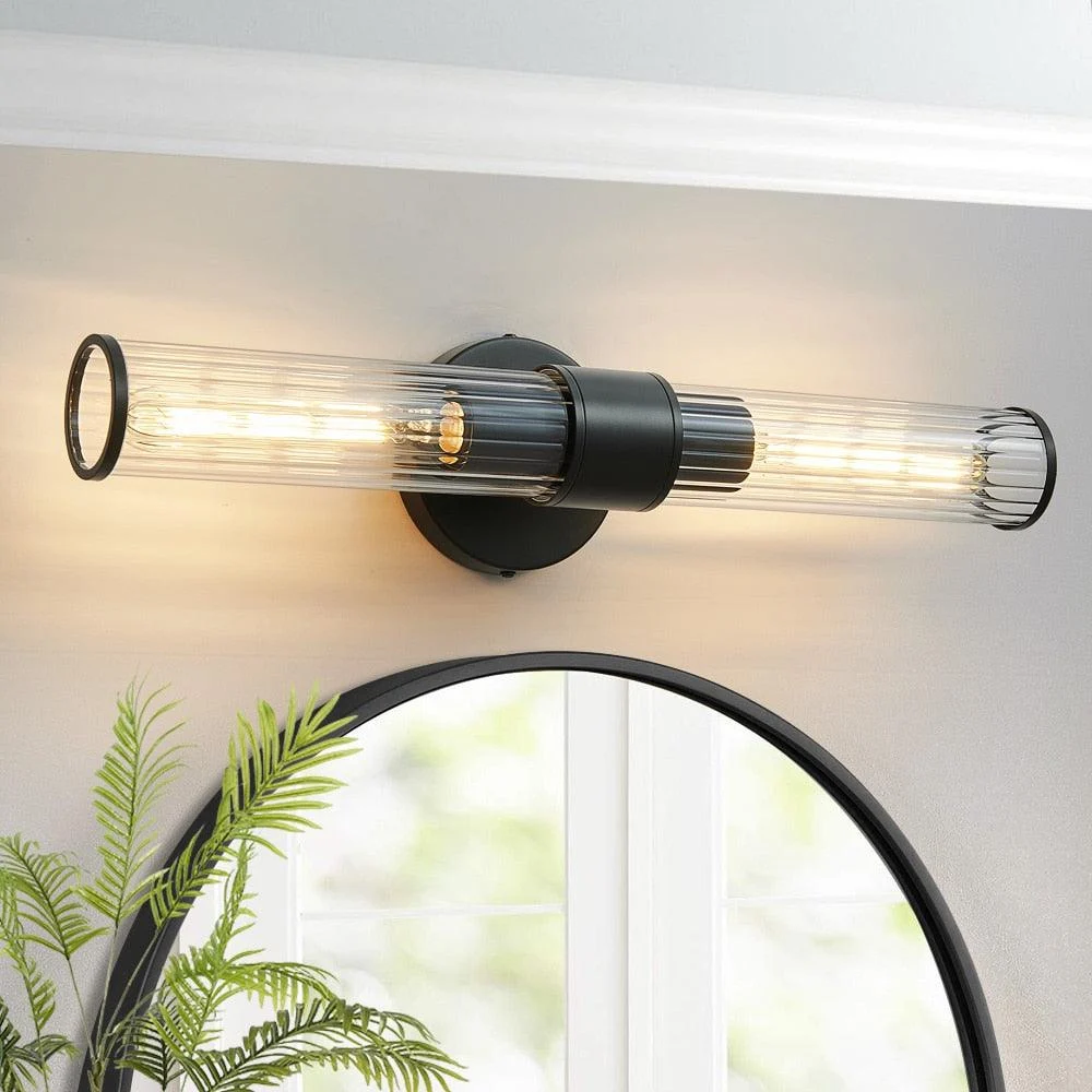 Homeko-Bulb Fluted Glass Wall/Vanity Sconce -