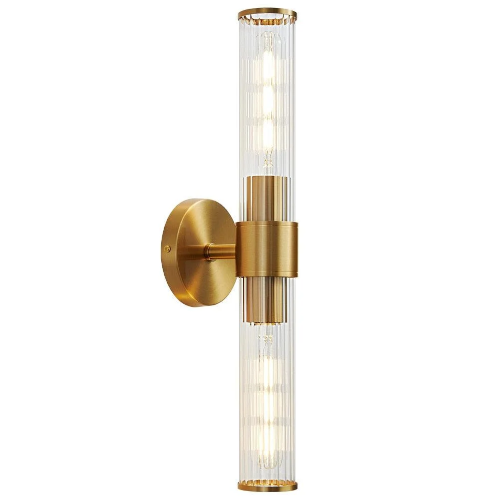 Homeko-Bulb Fluted Glass Wall/Vanity Sconce -