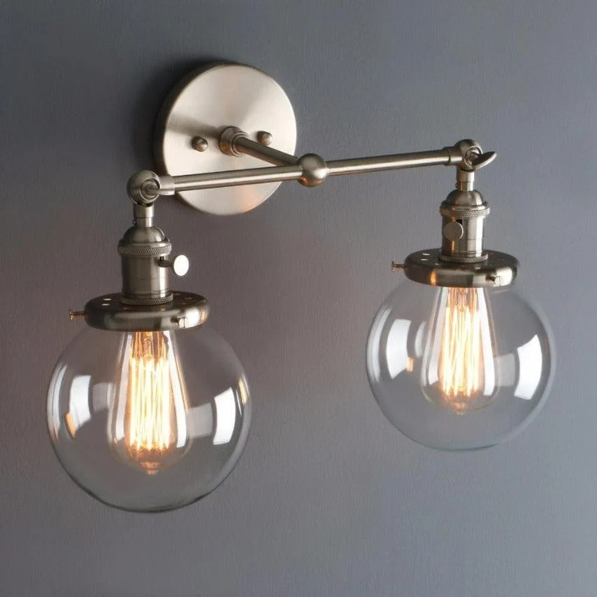 Homeko-Bulb Radley Glass Globe Wall Sconce -