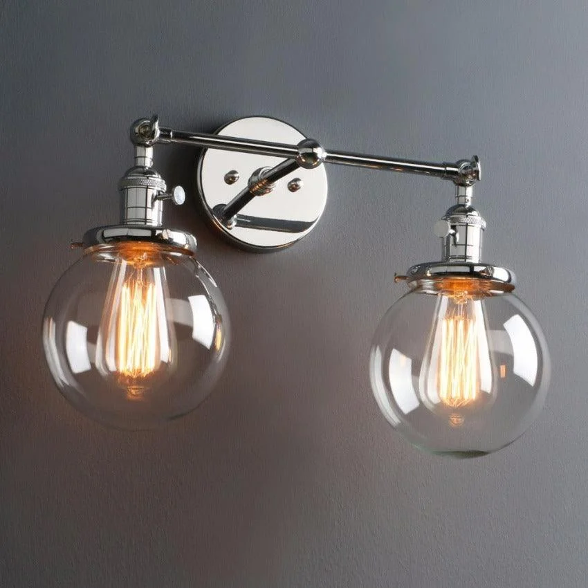 Homeko-Bulb Radley Glass Globe Wall Sconce -