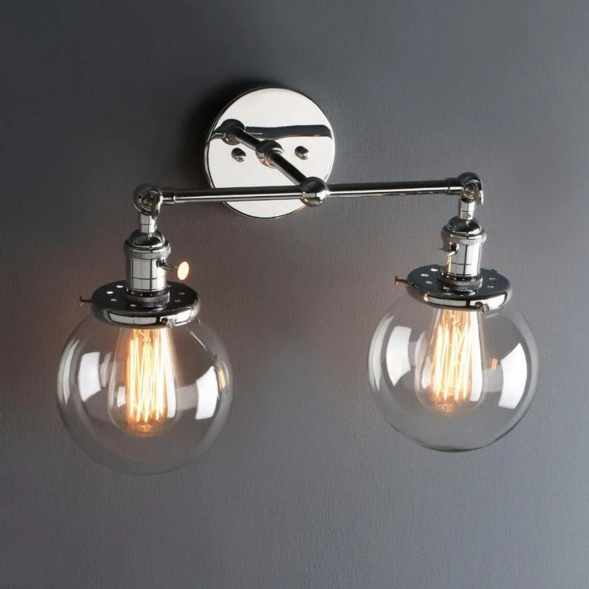 Homeko-Bulb Radley Glass Globe Wall Sconce -