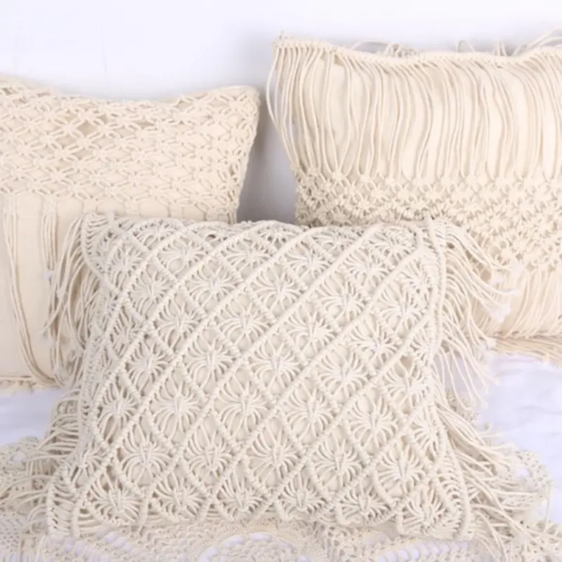 Homeko Woven Macrame Pillow Covers