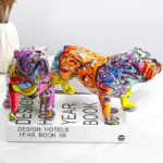 HomekoA English Bulldog Graffiti Painted Statue