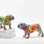 HomekoA English Bulldog Graffiti Painted Statue