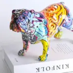 HomekoA English Bulldog Graffiti Painted Statue